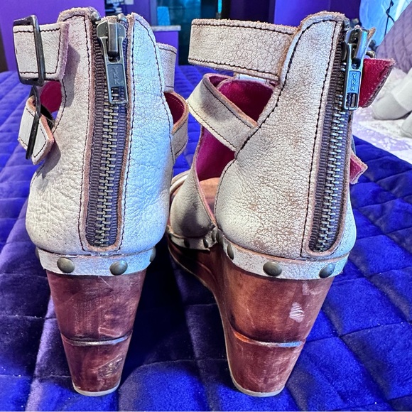 BedStu Princess Studded Leather Platform Wedge in White 🤍 - Picture 5 of 10